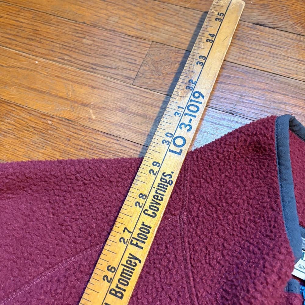 LL Bean Mens XXL Full Zip Fleece Jacket Burgundy Recycled Polyester 518186 - Picture 5 of 6